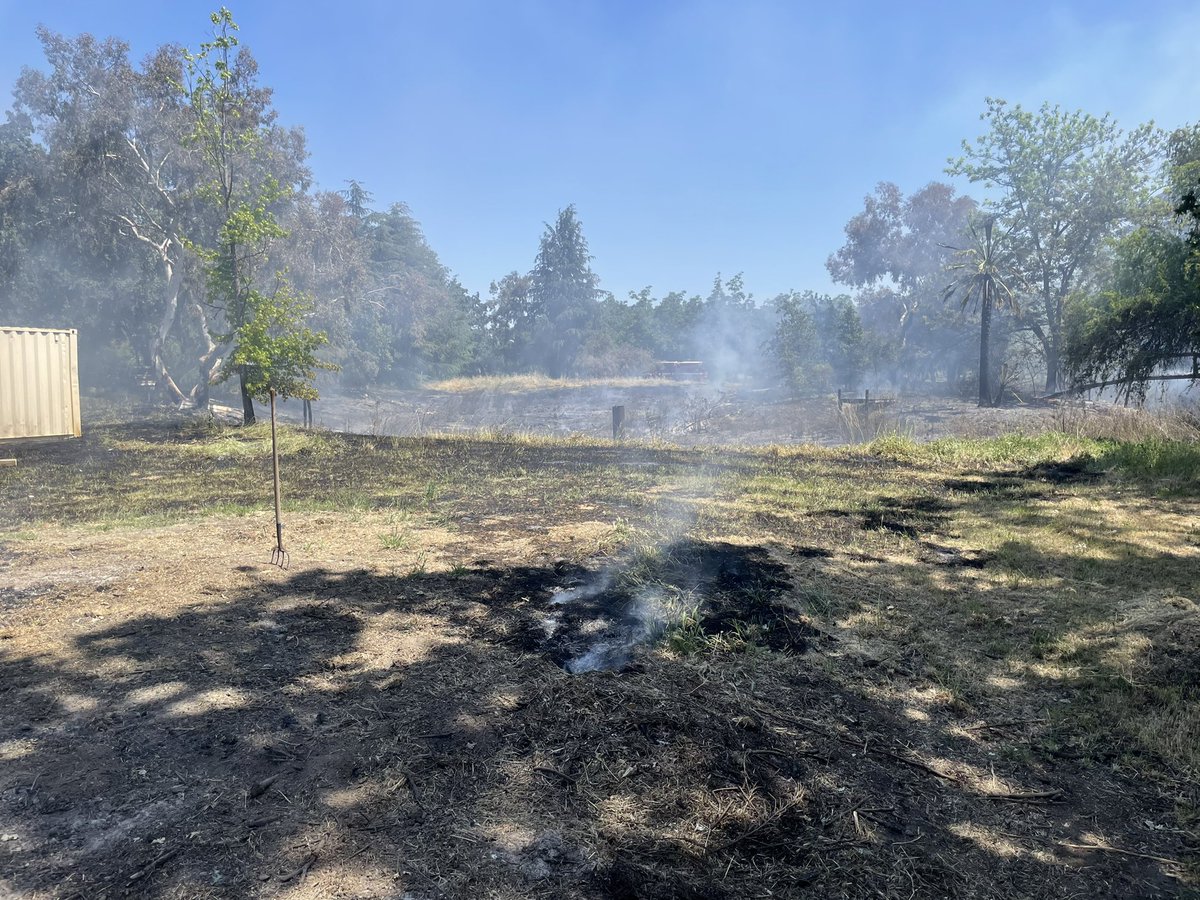 CALFIRE_ButteCo's tweet photo. #LewisFire(update) The forward spread of the vegetation fire has been stopped. The fire is approximately 2 acres. Units will be committed for the next few hours mopping up. https://t.co/EQ7bgeabhA