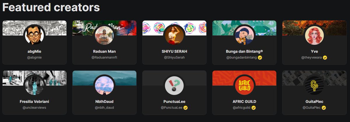 GuitaPlec are happy to share the featured creators platform with other big potential project/artist in <a href="/pentas_io/">Pentas | NFT Marketplace</a>. 

<a href="/imbauanbymie/">KartunisMieNFT</a> | <a href="/raduanmannft/">Raduan Man</a> | @/ShiyuSerah | <a href="/bungadanbintang/">Kirin</a> | @theyveeara | <a href="/unclearview/">exclusive diary</a> | @nblhdaudNFT | <a href="/PunctuaLee_/">PunctuaLee NFTs</a> | @africguild 

Proud of you guys! 🔥