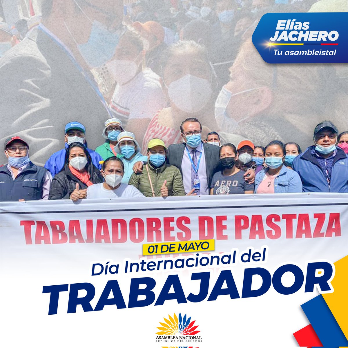 eliasjachero's tweet photo. #DíaDelTrabajo
👨🏻🏭 Este 1ero de mayo conmemoramos el “Día del Trabajo”, honrando a nuestra gente que se esfuerza por el desarrollo de nuestro país
Mi compromiso siempre con todos los trabajadores de mi patria #LeyesJustas
#EliasJachero #Asambleista
@AsambleaEcuador 🇪🇨 https://t.co/3DwqJbqcqm