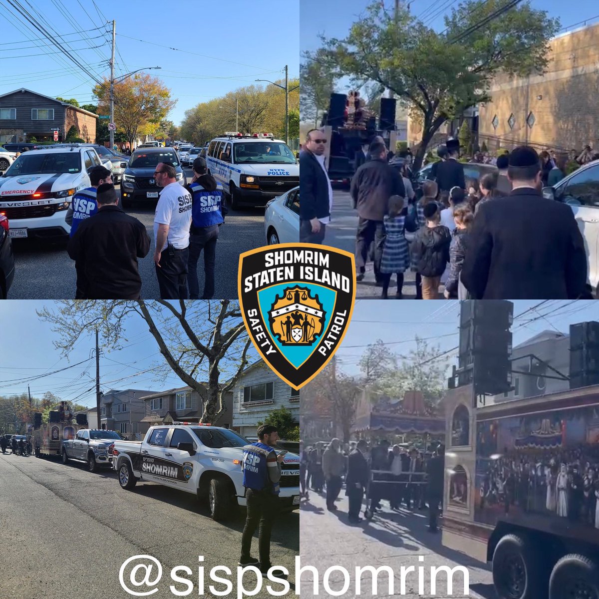 SISPShomrim's tweet photo. Staten Island Shomrim volunteers assisted at another successful #CommunityEvent in #collaboration with @NYPD121Pct ensuring the safety of all participants. At the #TorahProcession right before shabbos  to Traffic and crowd control This is also something that we do. #AlwaysThere4U https://t.co/CZF44K1jVd