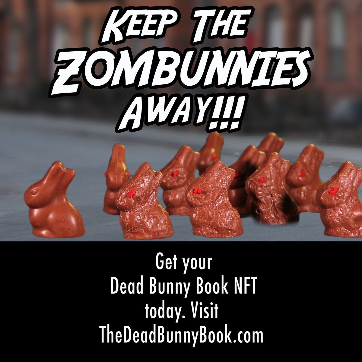 DeadBunnyBook's tweet photo. Please like and share! The Dead Bunny Book NFTs are here! Get one faster than a Zombunny can run! #nft #nftart #nftartist #nftcollector #cryptoart #deadbunnybook #cancersurvivor #deadbunny #zombunny Get one at https://t.co/FrHVasGtES https://t.co/Uw3Bo5umph