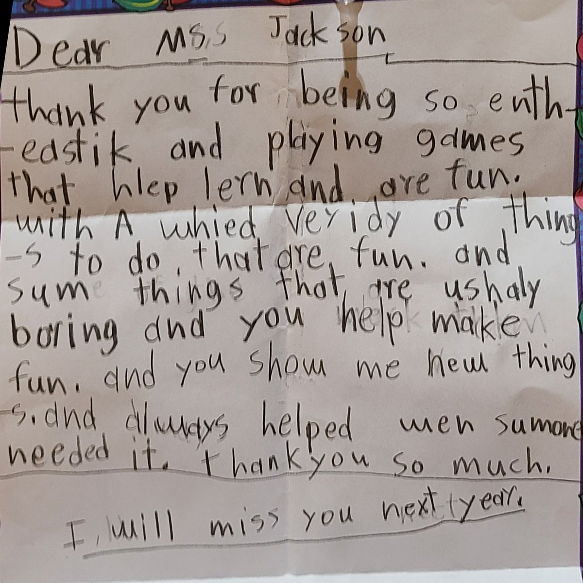 <a href="/alyjaxn/">Alyssa Jackson</a> this letter is part of my why. A student who started at Eagle the same time I did wrote me this last week. So much growth has happened in these 5 yrs. I was lucky enough to have them in my small group/ cross grade level "eagle family". I'm going to miss you, too!!