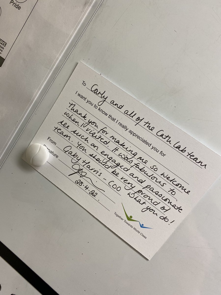 When 2am hits on-call and you spot a lovely note with your name 😇 GO TEAM! What a pleasure and honour it was to have you at our side for the day @gabyharris2 thank you! 💪🏼🫀#myteam #teamcathlab #teamcardiology #homeisthecathlab