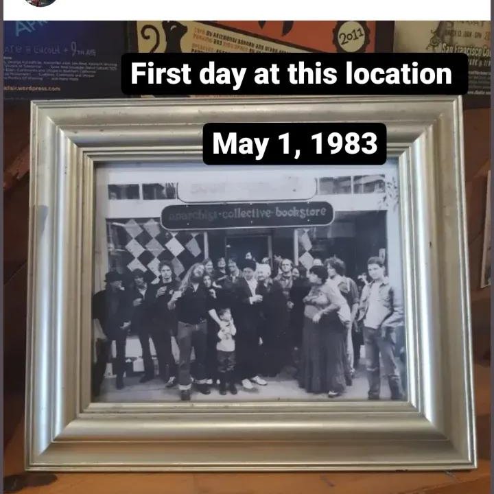 Celebrate May Day with 
Bound Together Bookstore collective !

We have been here at 1369 Haight St for 39 years ! 

(May 1, 1983 - check out the third pic image for first day grand opening !)

We have been a collective 
since 1976 
(previous physical space from 1976-1983)