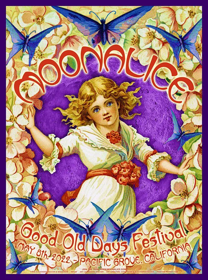 MoonalicePoster's tweet photo. Show Poster Alert π¨ @Moonalice Sunday, May 8, 2022 Good Old Days Festival, Pacific Grove, California art by @afishcalledalex Alexandra Fischer! https://t.co/5JWQq7ejro π¦ M1287 #AlexandraFischer #gigposter #concertposter #eventposter #showposter #posterdesign #posterart https://t.co/ouE8B6E88V