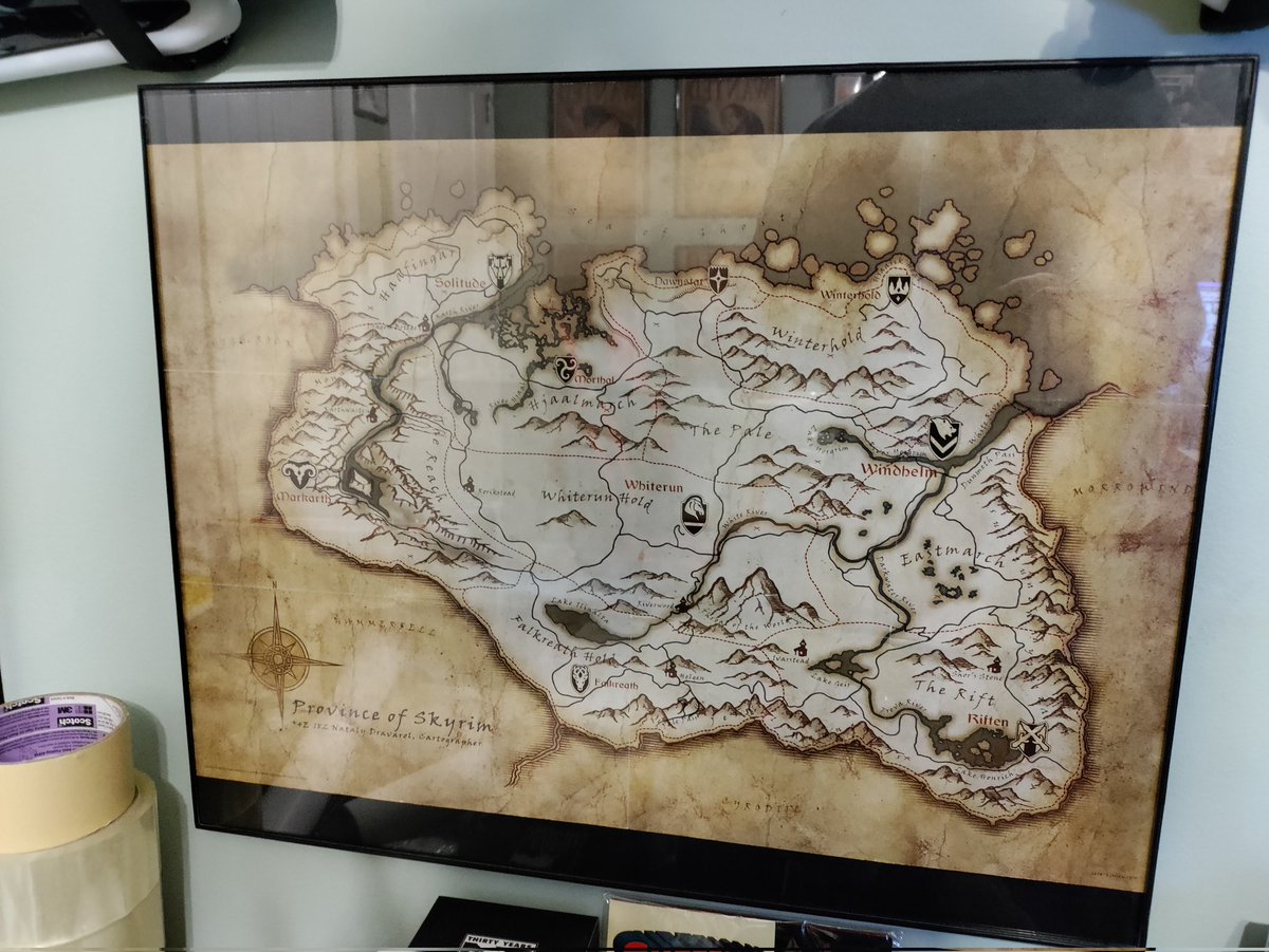 I like to keep game maps in my office, to games that made a real impact on me. What games are forever your top tier? #Skyrim #WeAreGallant