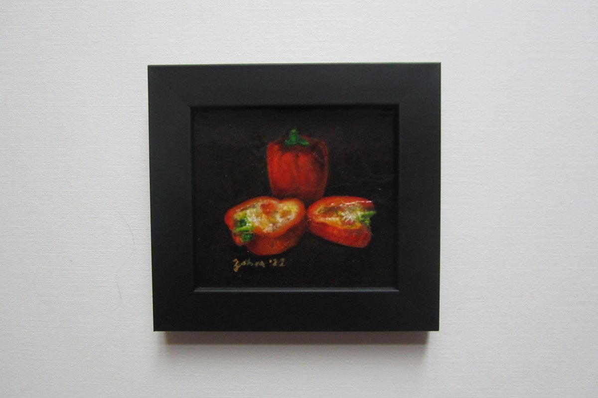 Miniature Oil Painting - You Crack Me Up, Cracked Pepper, framed, varnished

#red #redpepper #oilpainting #natura #nature #vegetables #art #fineart #fineartist #food #colourfulhome #homedecor #artbuyers #artcollectors #stilllife