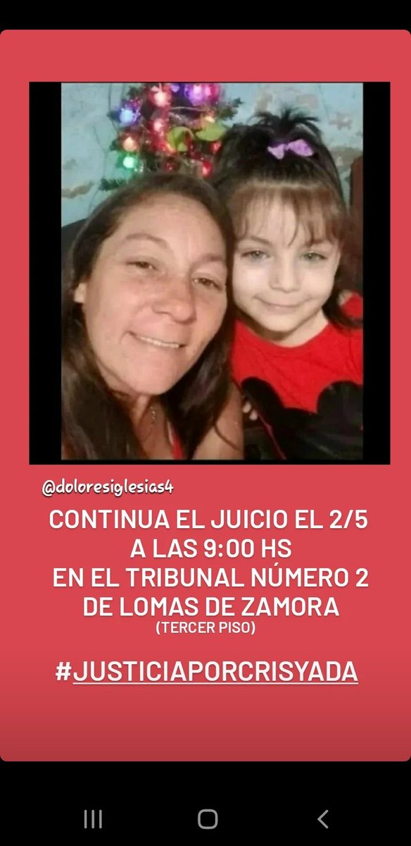 Mayor difusión y apoyo posible necesitamos 🙏✊
#JUSTICIAPORCRISYADA