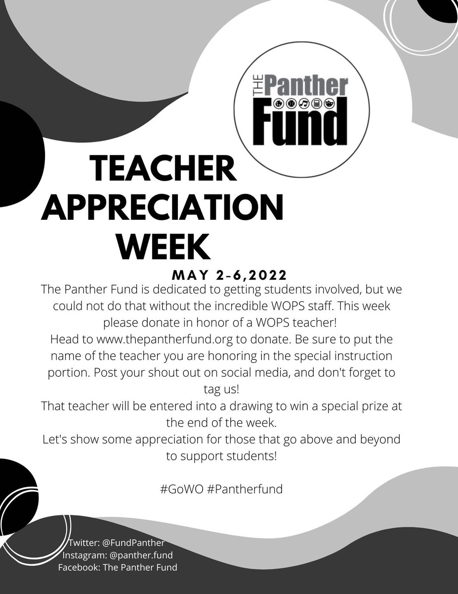 Tomorrow begins #TeacherAppreciationWeek - please shout out a teacher, donate, and support the WO community. Plus I heard the special prize is pretty neat!