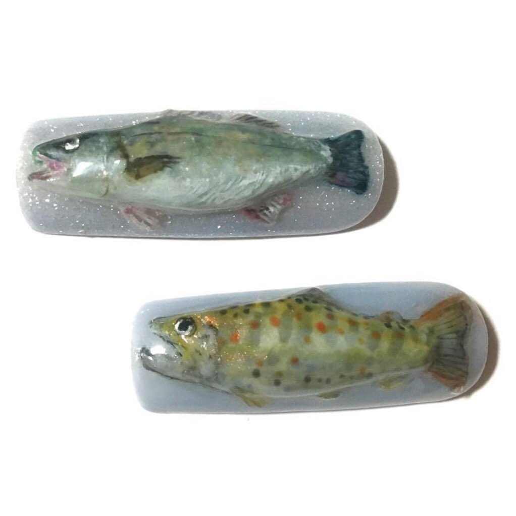 joyeux_ponopono's tweet photo. シーバス、アマゴ
Sea bass, Amago
#魚ネイル #3dネイル #fishnails https://t.co/Gn5q4gnBIN