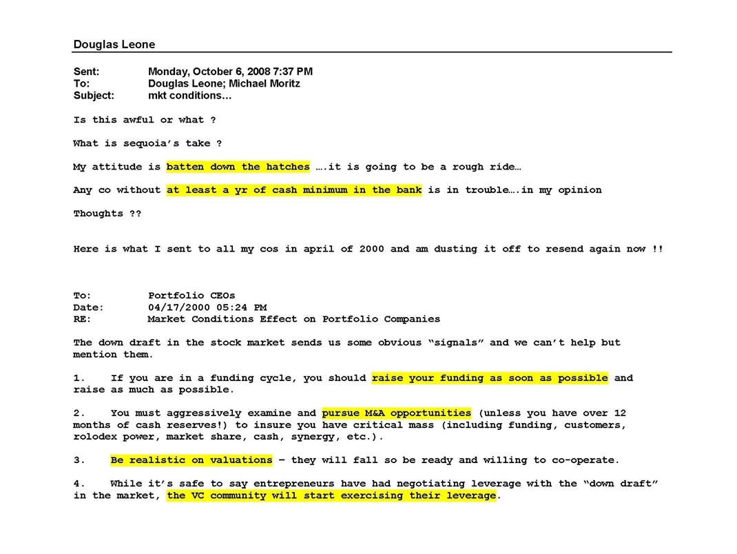 MichaelGoodwell's tweet image. 👀 Email sent from Sequoia Capital in 2008 on how to deal with an unavoidable recession