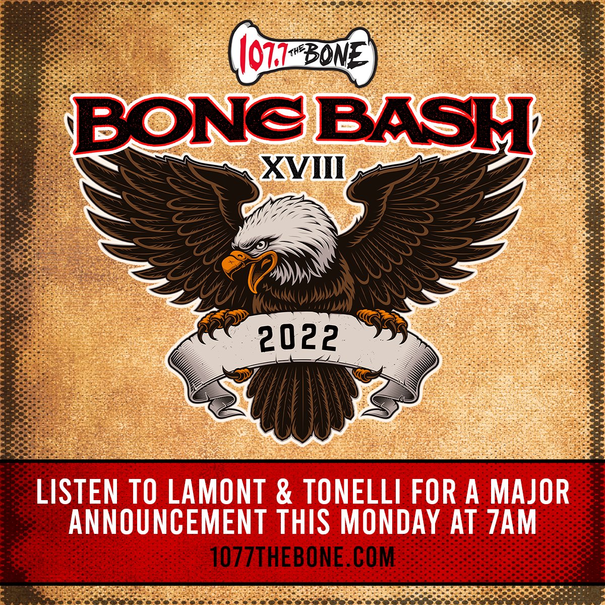 1077TheBone's tweet photo. 7AM 👏 TOMORROW 👏

⚡ LISTEN LIVE ⚡ 
📻: 107.7 FM
🖥️: https://t.co/n7Uf3fTqPQ
📱: 107.7 The Bone App https://t.co/17zezeqpmM