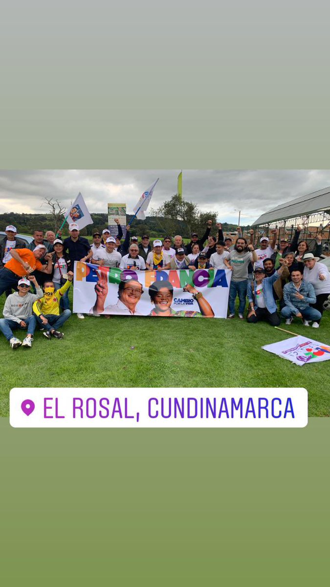 yeisoncajamarca's tweet photo. La caravana por el cambio recorrió los 8 municipios de la Provincia de Sábana de Occidente en Cundinamarca. 

Vamos a ganar en primera vuelta, @gustavopetrourrego y @franciamarquezm serán gobierno y entre todos cambiaremos la historia de Colombia para siempre. 💚 https://t.co/YxQQwZ3Uth