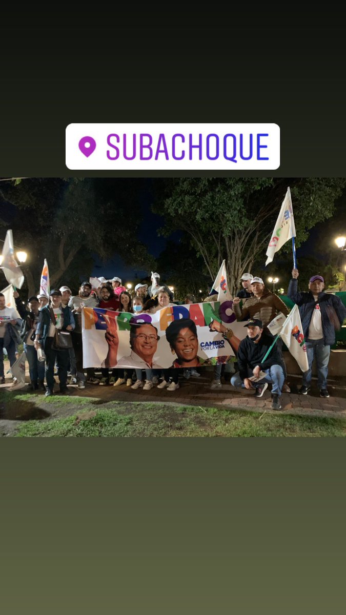yeisoncajamarca's tweet photo. La caravana por el cambio recorrió los 8 municipios de la Provincia de Sábana de Occidente en Cundinamarca. 

Vamos a ganar en primera vuelta, @gustavopetrourrego y @franciamarquezm serán gobierno y entre todos cambiaremos la historia de Colombia para siempre. 💚 https://t.co/YxQQwZ3Uth