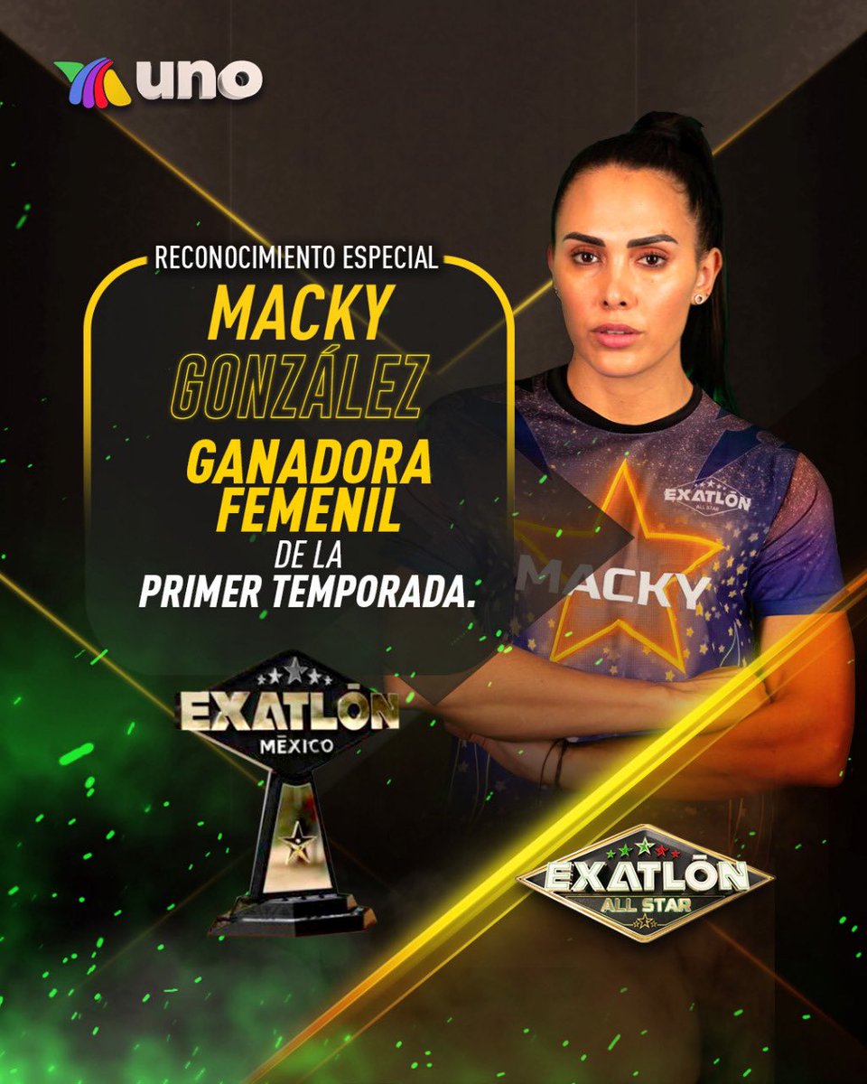 ExatlonMx's tweet photo. ¡La ganadora femenil de la temporada #1 recibe un reconocimiento especial esta noche! 🏆👊🏼 Eres una campeona, @macky_mx. 💙✨

#GranFinalAllStar ⭐ https://t.co/u2te3Yy2Gd
