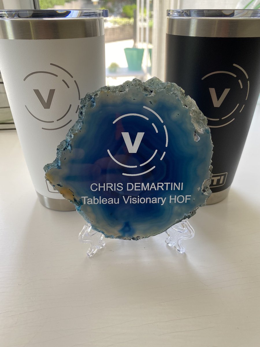 demartsc's tweet image. Honored to be named to the #TableauVisionaries hall of fame along with @WindsCogley this year. This will go nicely next to my rocks, thanks @tableau!