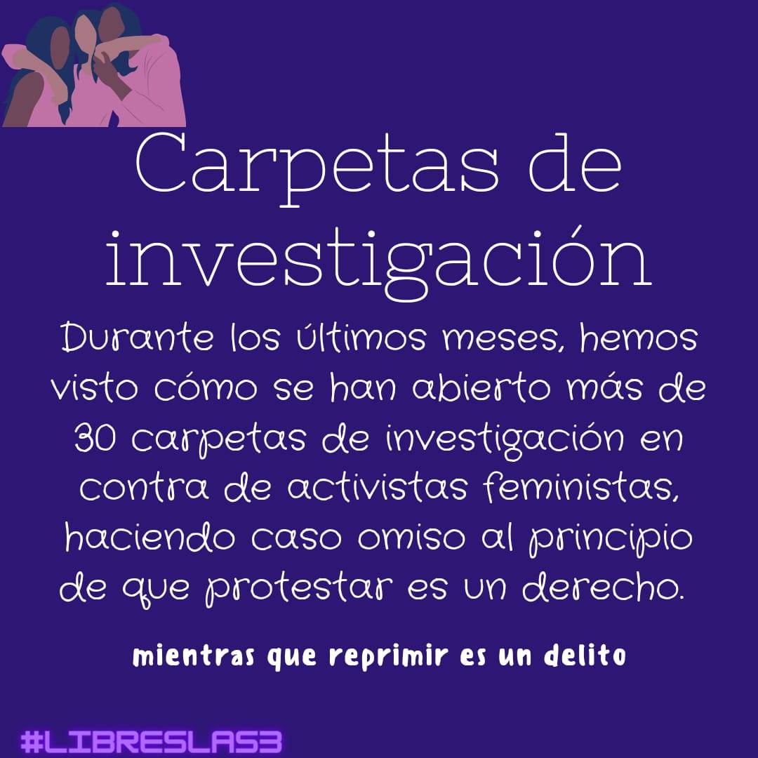 LibresYa_'s tweet photo. ¡De norte a sur, de este a oeste, ganaremos esta lucha, cueste lo que cueste!
¡Presas políticas, libertad!
¡Mujeres contra la guerra, mujeres contra el capital,
mujeres contra el machismo y el terrorismo neoliberal!
#LibresLas3
#LibresYa
#arylibre
#KarlaLibre
#magdalibre https://t.co/OvoK965et6