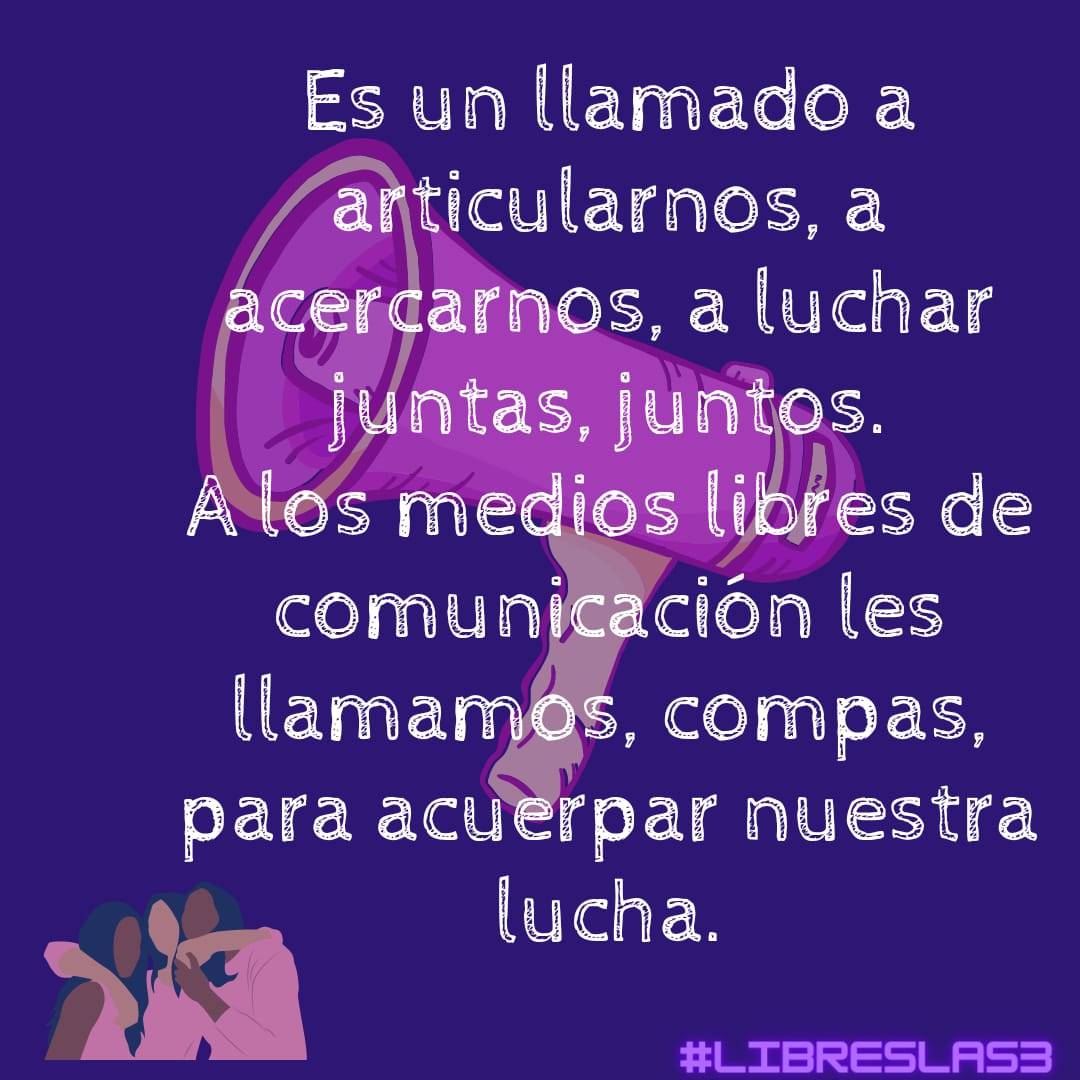 LibresYa_'s tweet photo. ¡De norte a sur, de este a oeste, ganaremos esta lucha, cueste lo que cueste!
¡Presas políticas, libertad!
¡Mujeres contra la guerra, mujeres contra el capital,
mujeres contra el machismo y el terrorismo neoliberal!
#LibresLas3
#LibresYa
#arylibre
#KarlaLibre
#magdalibre https://t.co/OvoK965et6