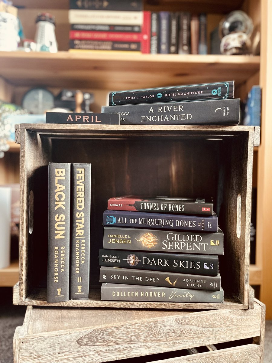 The books I read for April!
Not pictured is These Violent Delights. 

Black Sun was a reread for me since Fevered Star was just released! My favorite!

Have you read any of these books? 

#reading #books