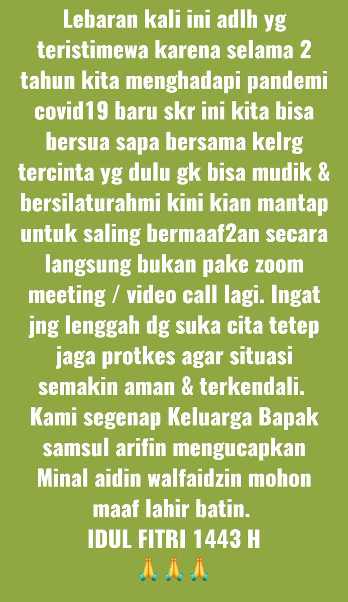 e_ertimur's tweet photo. #idulfitri1443H 
#stooCovid19
#tetapJagaProtkes.
#DamaiNegriku https://t.co/vPd6kGYtdT