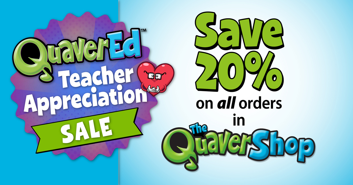 Quaver_Ed's tweet photo. We're kicking off #TeacherAppreciationWeek with a QuaverShop Discount, use code THANKYOU for 20% off of your purchase: https://t.co/GcznnXB2AX

Offer valid now through May 13, 2022. https://t.co/DlVTmmLhVt