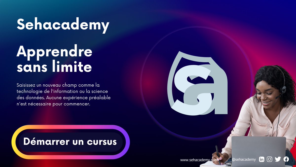Commence un cursus d'apprentissage à Sehacademy, à un coût beaucoup plus faible de l'enregistrement.Choisissez un espace d'apprentissage sur notre plate-forme et les universités partenaires sont là pour vous offrir les modules dans un environnement sûr et très clair.