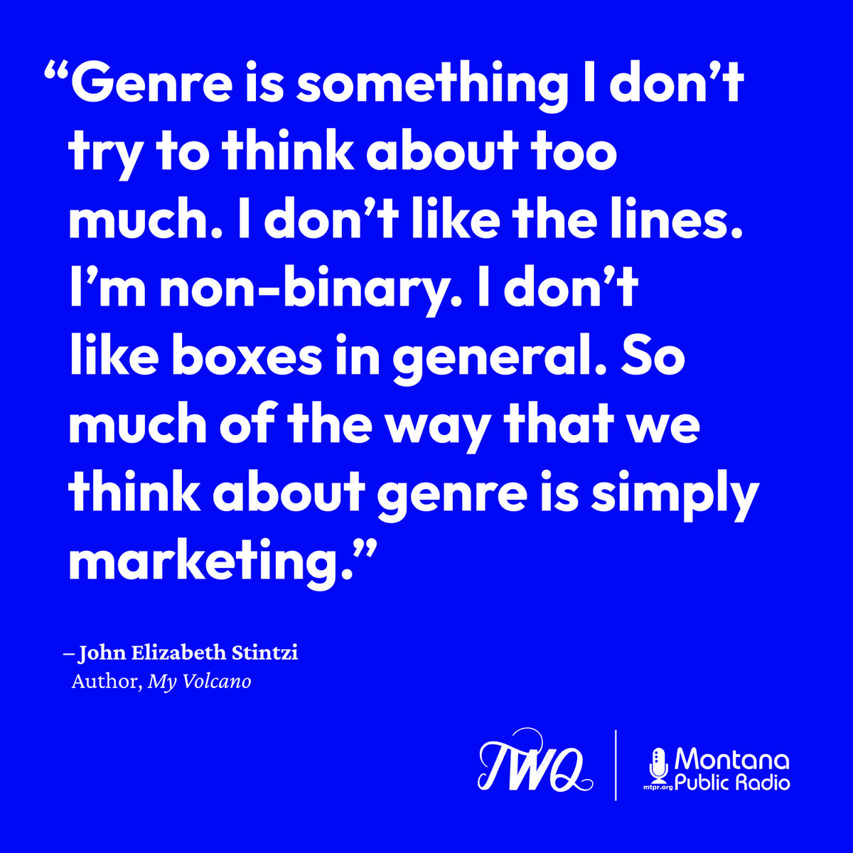 WriteQuestion's tweet photo. Been *a little* busy with the gentle chaos of spring. This is a throwback, then: A conversation with @JEStintzi, author of MY VOLCANO (@TwoDollarRadio, @Arsenalpulp). 

Have yourself a listen at https://t.co/WrNNGUsLVi: https://t.co/ZanZSMkhTE https://t.co/XPrdJLcsQX