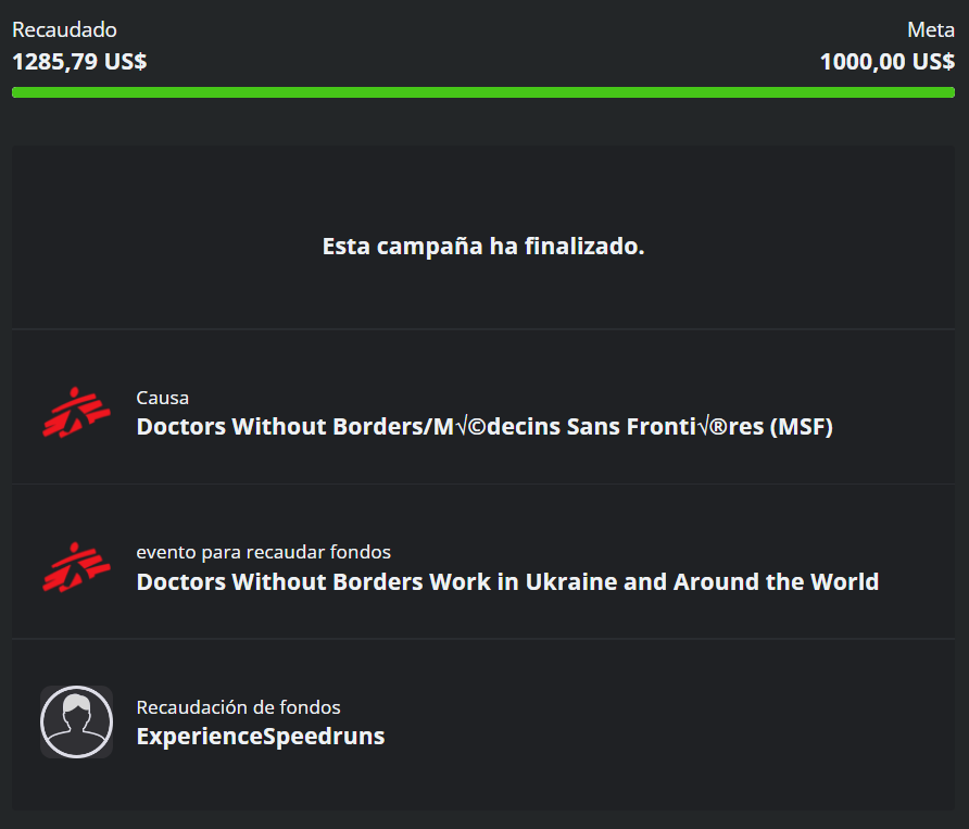 Este torneo ha llegado a su fin, con el objetivo de donaciones superadísimo con una cifra total de 1285,79$, ha sido una experiencia increíble todo lo que hemos vivido, GRACIAS!! Esto solo es el comienzo, nos vemos muy pronto!!