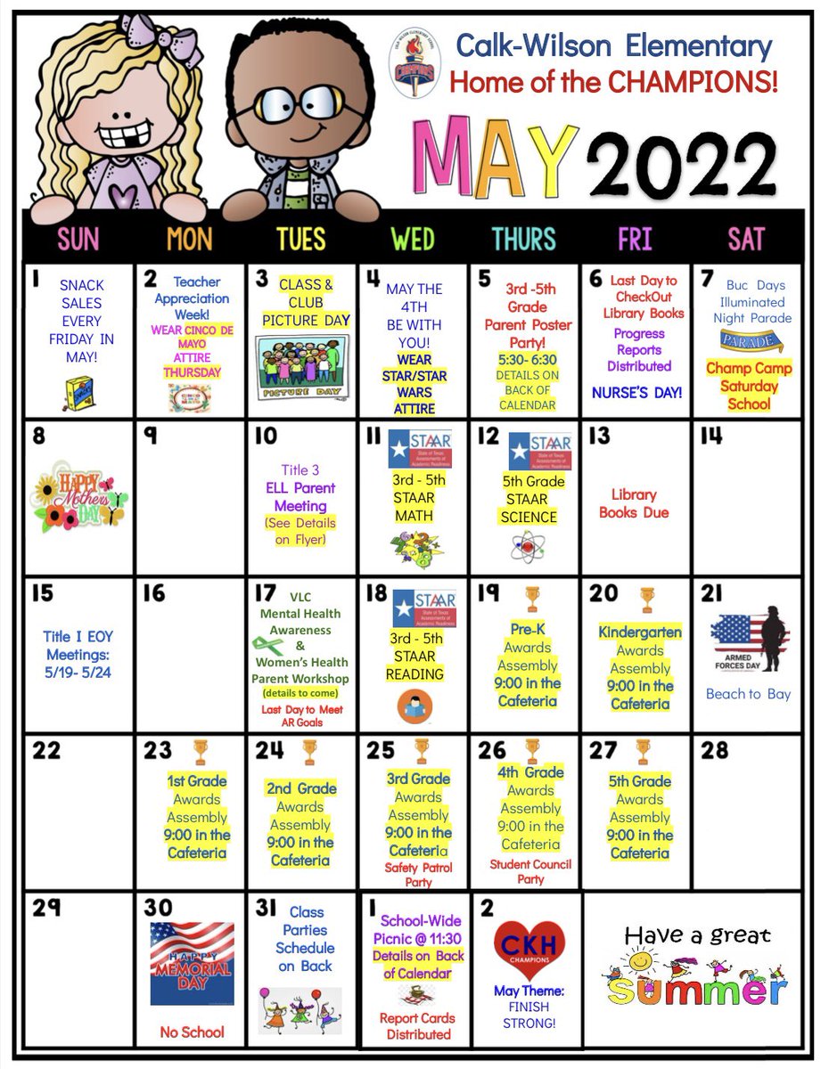 The first week of May starts off with Teacher Appreciation Week, May 2-6! Let’s show our Champion teachers how much we appreciate them! 💙 #ThankATeacher