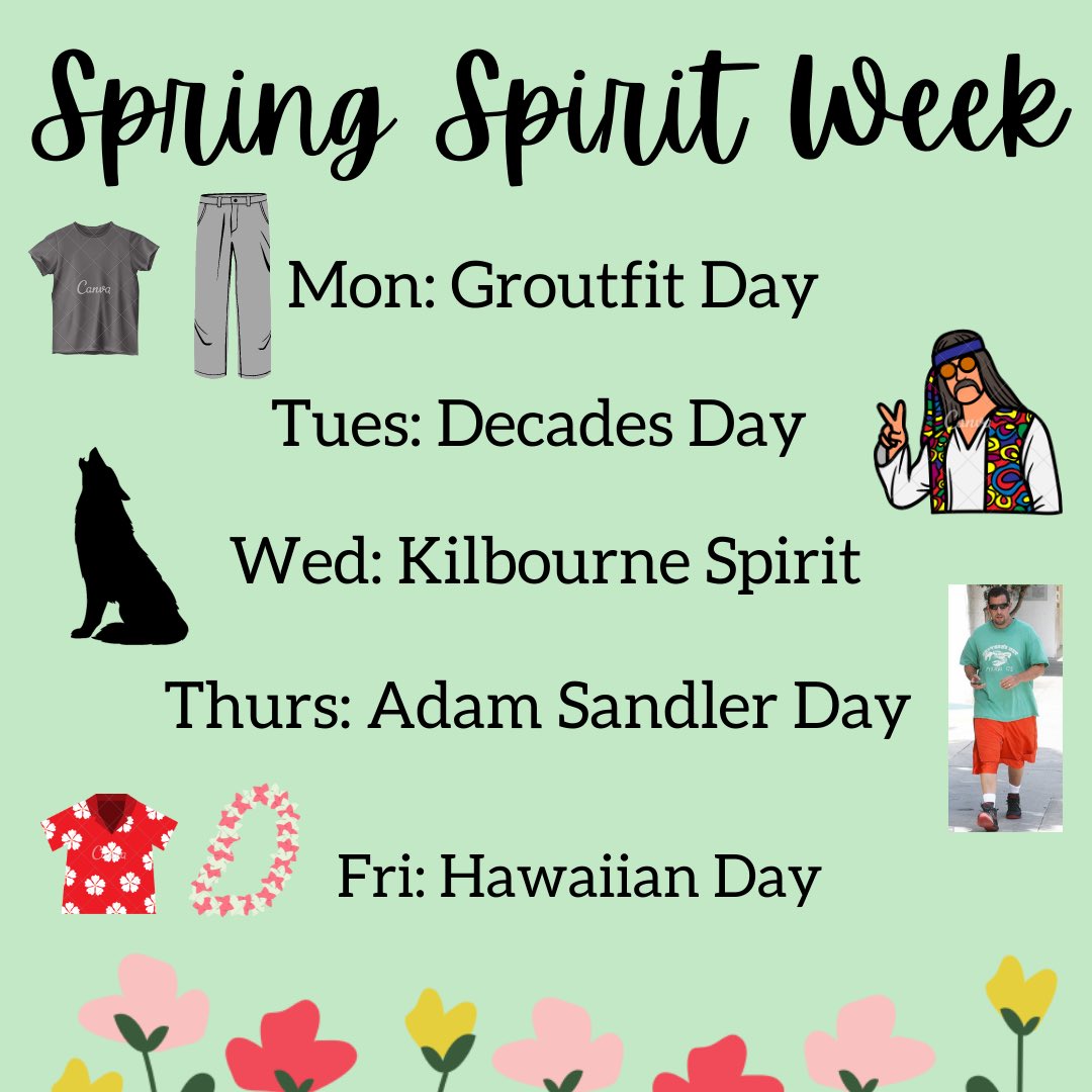 Time to get ready for one final spirit week for this year!! 🌺 🌸