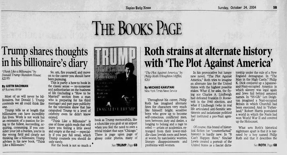 TFW you are doing research and stumble upon two juxtaposed newspaper headlines from 2OO4  that eerily predict the future: