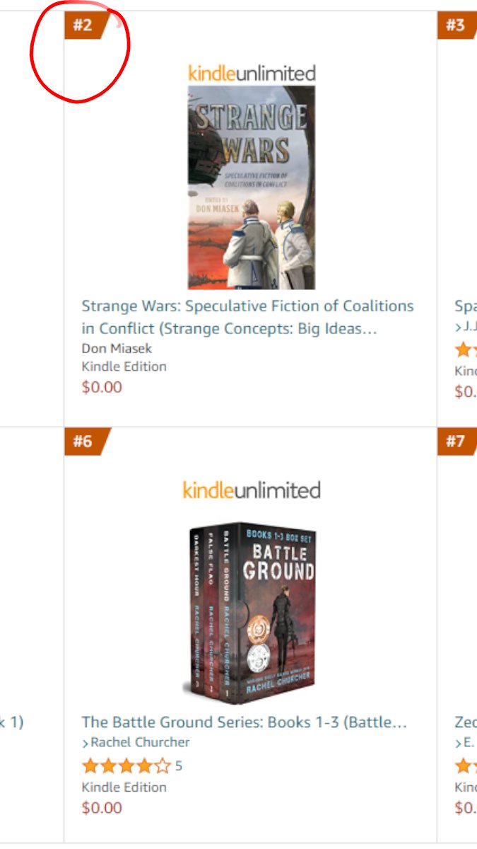DavidFShultz's tweet photo. So close! Strange Wars is currently ranked #2 in military science fiction! You can help us hit #1 by spreading the word and downloading a free copy from Amazon: https://t.co/TybOO2mQIl

Thanks everyone for the support!

@DonMiasek https://t.co/LW4kgffaXx