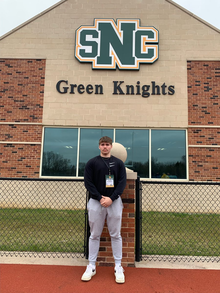 tylerschmidt23's tweet photo. Had a great time at @SNCfootball today! Thanks to coach @CoachUtesch and @CharlieDrewek for the invite and great conversation! https://t.co/OD7Oq0otzy
