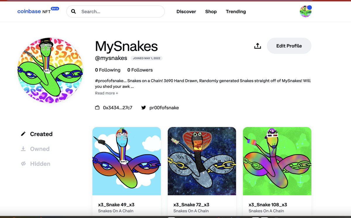 Mysnakes - 50% SOLD MINTING @ .02 tweet media