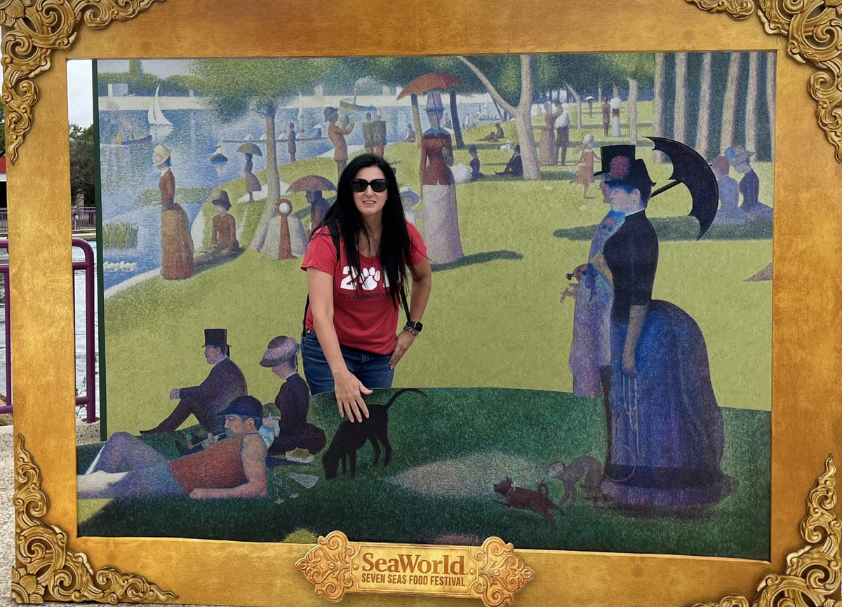 Tourdenance's tweet photo. When the French teacher chaperones the field trip to @SeaWorldTexas #crêpe #crepe #nutella #SeaWorldSanAntonio #SeaWorld #GeorgesSeurat https://t.co/Ki7iMwnsLB