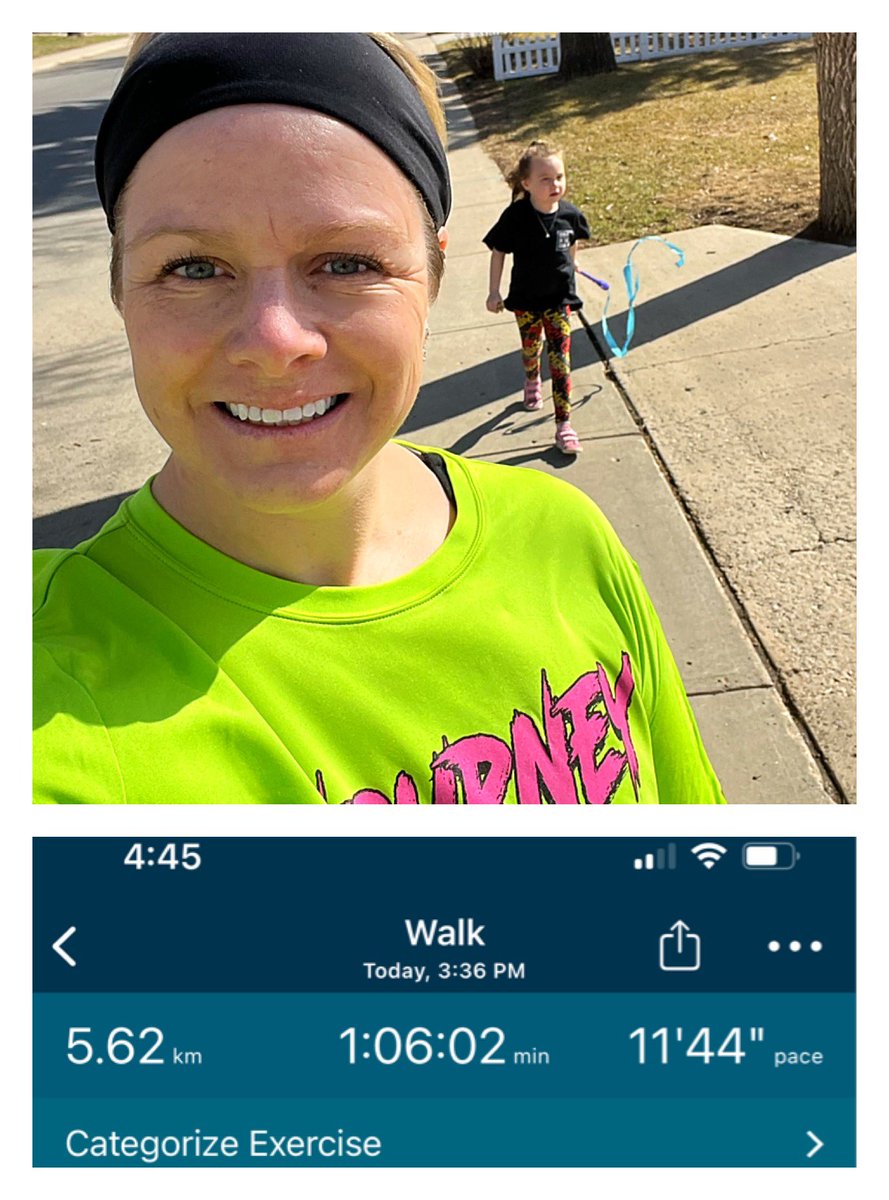 rem265morley's tweet photo. My partner was more interested in her streamer, but a 5km is in the books for #JourneyForDoMoreAg  @WinFieldCanada …will try for a jog yet to up my pace before the 4th https://t.co/pOWoCteTiS