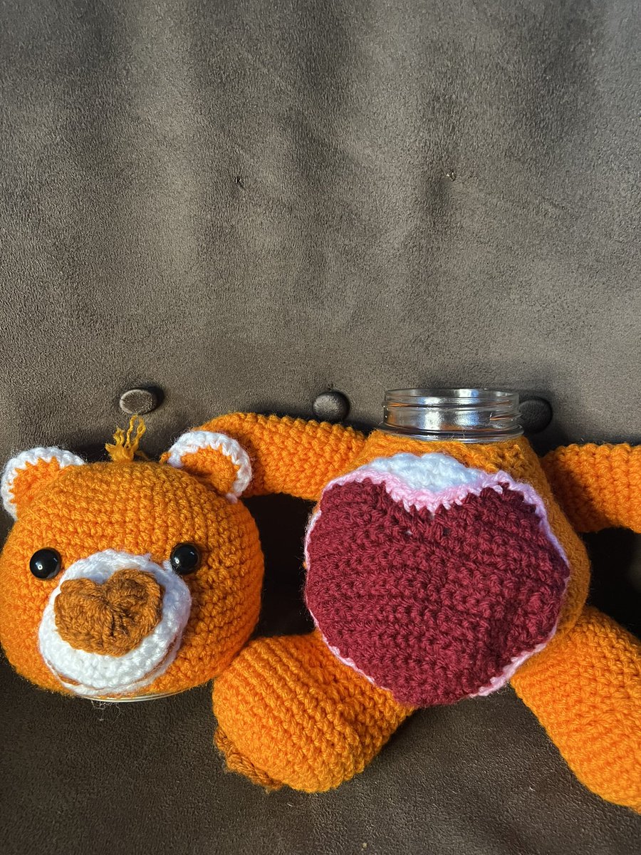 so i crocheted a stash bear and filled it with chocolate 🐻