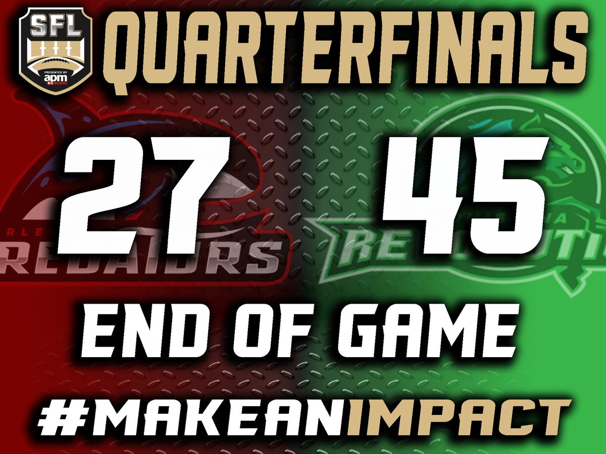 We gave it all the hell we could but just couldn't seal the deal. It was an amazing run for Season 18, making it to quarterfinals in back to back seasons! Great game to <a href="/SFLRevolution/">Louisiana Revolution</a>. Always a tough competitor! We wish y'all luck in the semifinals!
<a href="/simulationfl/">Simulation Football League</a> 
#makeanimpact