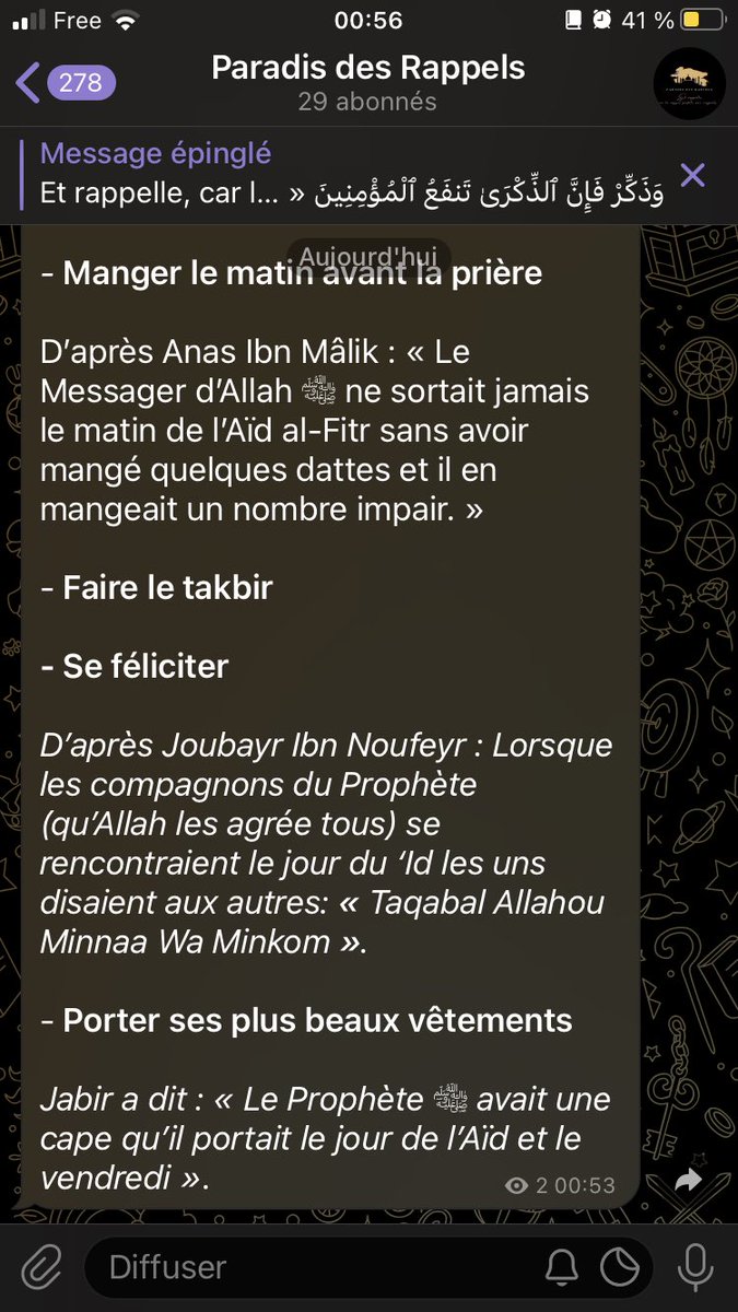 Dire Allah Y Taqabal Après La Prière