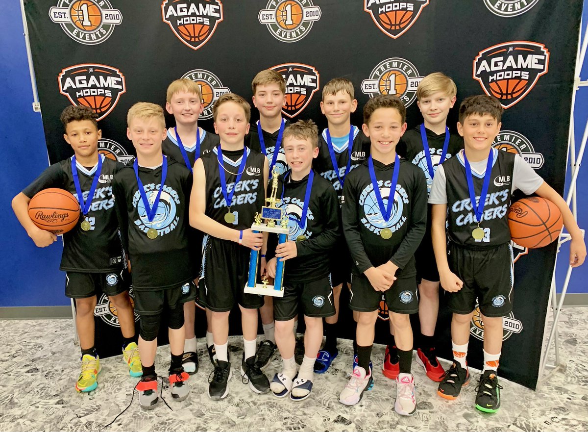 Creek's Cagers capture their first championship of the 2022 season!! Congratulations to our 5th grade team!! Two events completed with <a href="/Premier1Events/">Premier 1 Events</a> and 15 combined wins from our 3rd, 4th, 5th, 6th, &amp; 7th grade teams! 🏆🏀