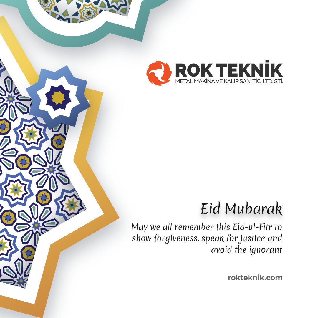 rokteknik's tweet photo. Eid Mubarak - May Allah accept your good deeds, forgive your transgressions and ease the suffering of all people around the globe.
.
https://t.co/hosBW8uOTj - ROK Teknik Metal Makina ve Kalıp San. Tic. Ltd. Şti.
#rokteknik #lpgcylinderproductionline #manufacturing https://t.co/0mxjRm83u0