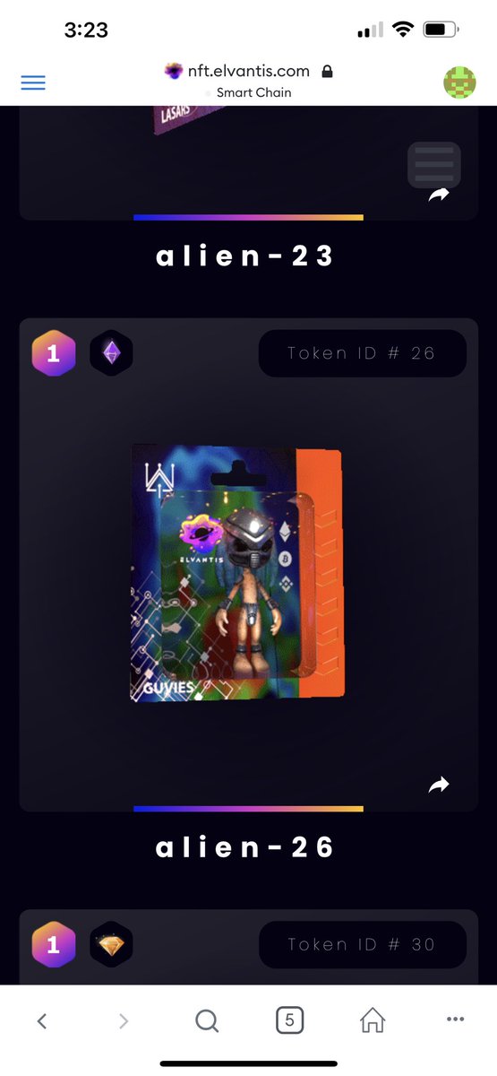 Token number 26 @ElvantisGame  for .5 Bnb nftrade.com/assets/bsc/0xd…