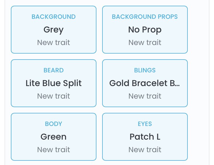 The percentage is up and no more empty traits like “no Prop”