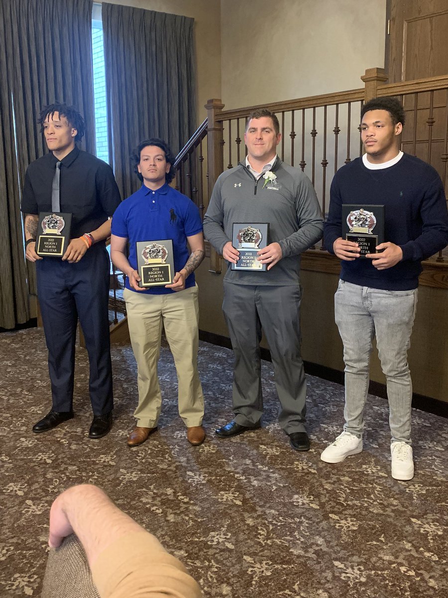 <a href="/mhspiratefball/">MerrillvilleFootball</a> representatives for 2022 <a href="/IFCARegion1/">Region1Fball</a> All-Star Team!
<a href="/angel_nelson12/">Angel nelson</a> - QB
<a href="/Jordanmagee04/">Jordan Magee</a> - DL
<a href="/Theo_sparks74/">Theodore Sparks</a> - OL
<a href="/CoachSeiss/">Brad Seiss</a> - Head Coach
Jordan and Theo will play in the North / South All-Star game and Coach Seiss will be the North head coach!
🏴‍☠️🏴‍☠️🏴‍☠️🏈🏈🏈🏆🏆🏆