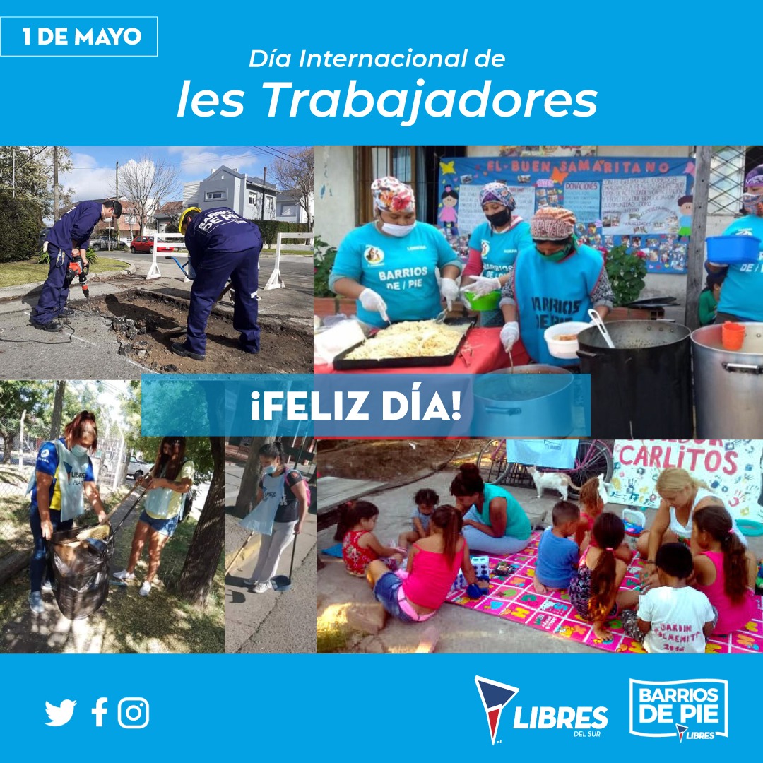 Libresdesur1's tweet photo. 📌Libres Del Sur les desea un muy Feliz día del trabajador.

🗣👥🤝🇦🇷

#LibresDelSur
#DiaDelTrabajador https://t.co/DurRL8Nua2