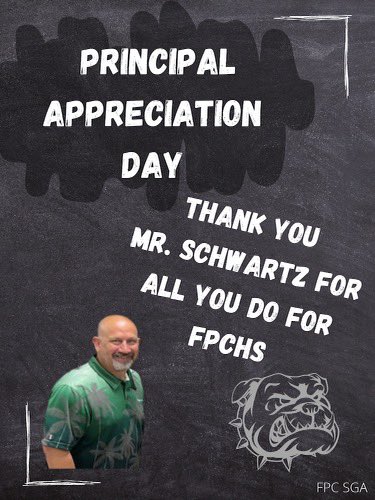 Happy Principal appreciation day Mr. Schwartz <a href="/FPCHS/">Flagler Palm Coast High School</a> <a href="/theschwartz96/">Greg Schwartz</a>