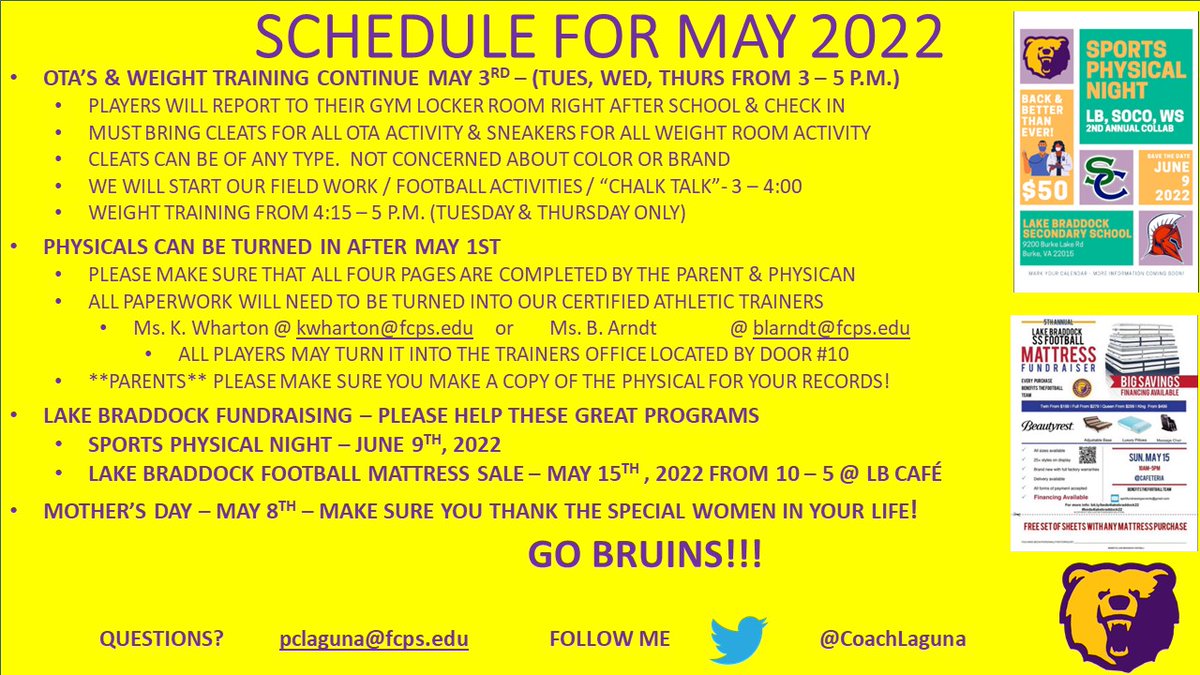@LBAthLead @LB_AthTrainRm @LBathletic @lbfreshmanfb ....#BruinsFamily.  May 2022 calendar. #GoBruins
