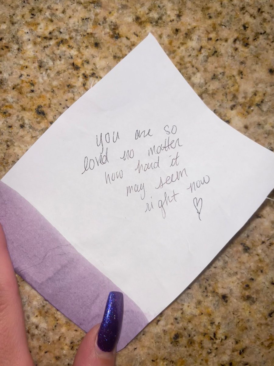 sophie39286410's tweet photo. These are just a few of the many messages written anonymously by student-athletes this Thursday at our gathering. Overarching theme - you are so loved and you are never alone.💜 @DukesLetsTalk @Dukes_LEAD @JMUSports https://t.co/MQoZSu6CsJ