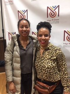 romeneal's tweet photo. Two Queens meet in Brooklyn! 
 My inaugural Jazz concert in the Betty Carter Auditorium of the Arts made special when Laurie Cumbo, our new Commissioner of New York City Department of Cultural Affairs, and my daughter, two time Olympic Medalist Swimmer, Lia Neal, finally met... https://t.co/GM2vilsya9
