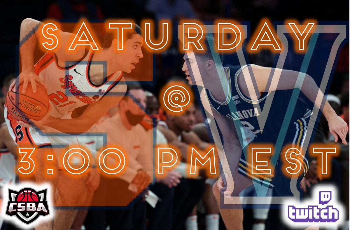 Next Saturday the rivalry contributes! ‘Cuse vs ‘Nova in an old Big East classic! <a href="/NovaCSBA/">Villanova CSBA</a> <a href="/CSBABasketball/">C.S.B.A</a> #CSBA #nba2k #nba2k20 discord.gg/xUyfTtae twitch.tv/c_s_b_a